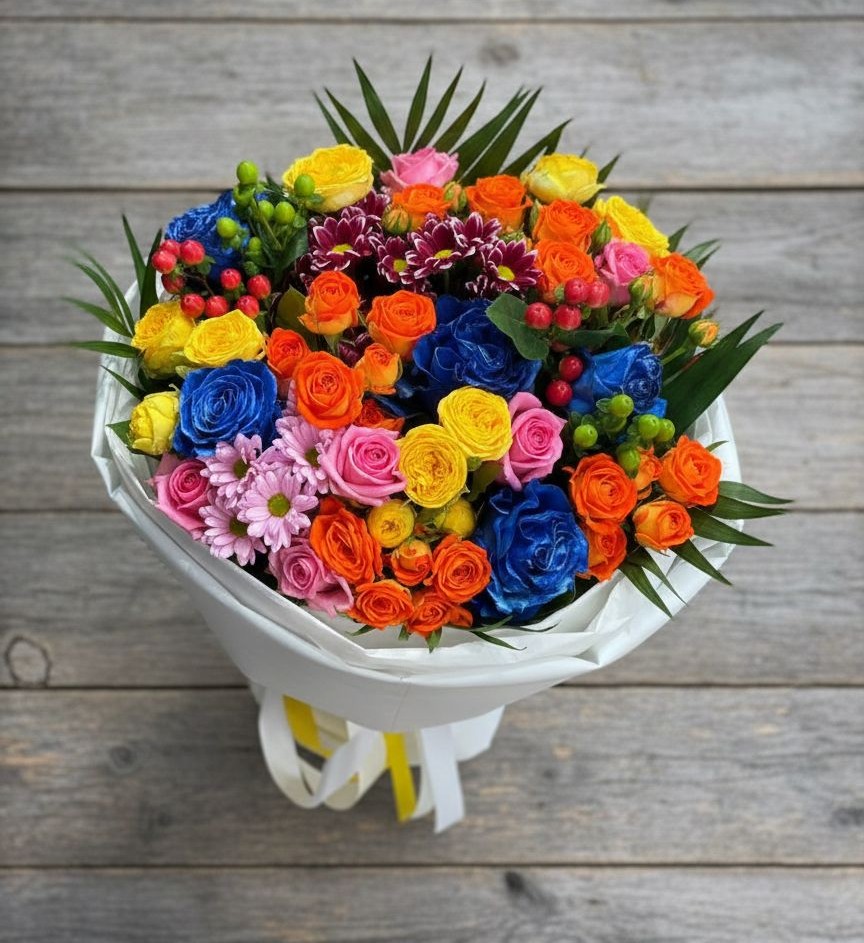 Букет цветов из: Розы и Хризантемы в Шатрово