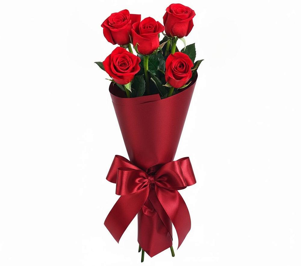 Букет 5 Красных роз Эдлесс Лав в Шатрово