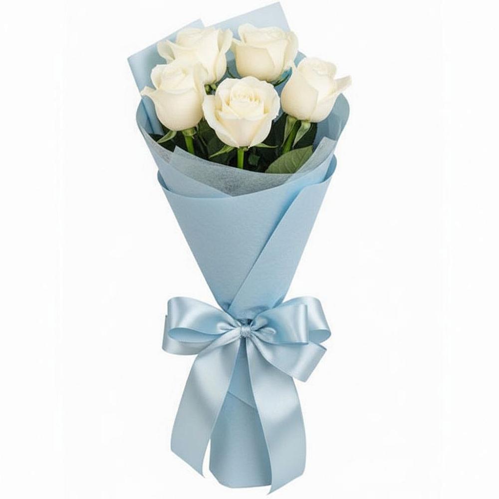 Букет 5 Белых роз Проуд в Шатрово