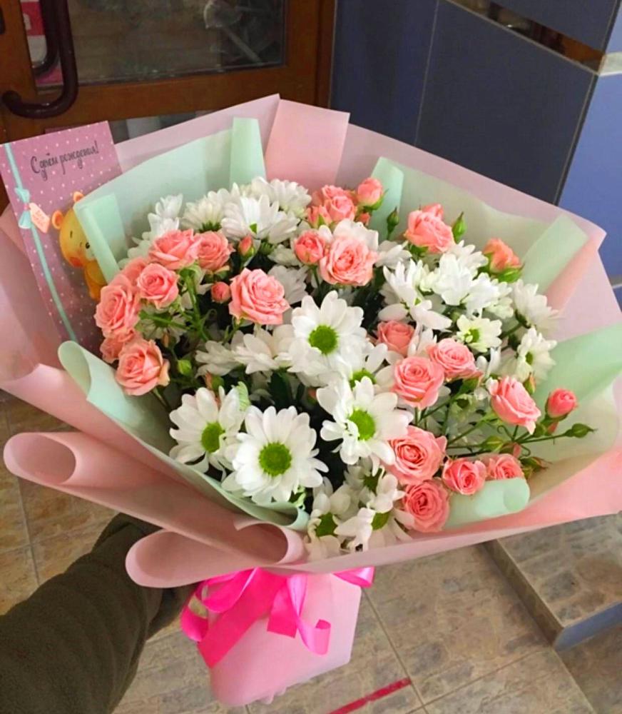 Букет цветов из: Розы и Хризантемы в Шатрово