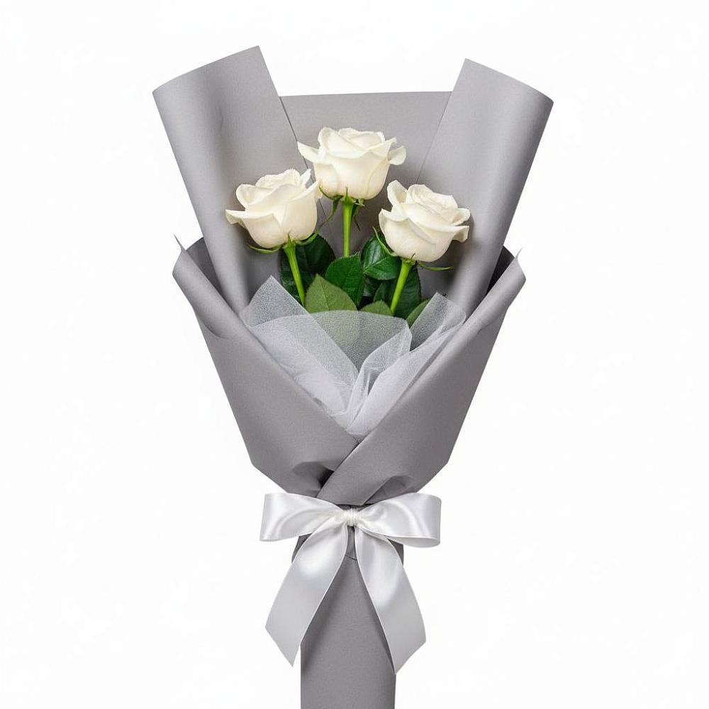 Букет 3 белые розы в Шатрово