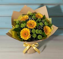 Букет цветов из:  Герберы и Хризантемы в Шатрово
