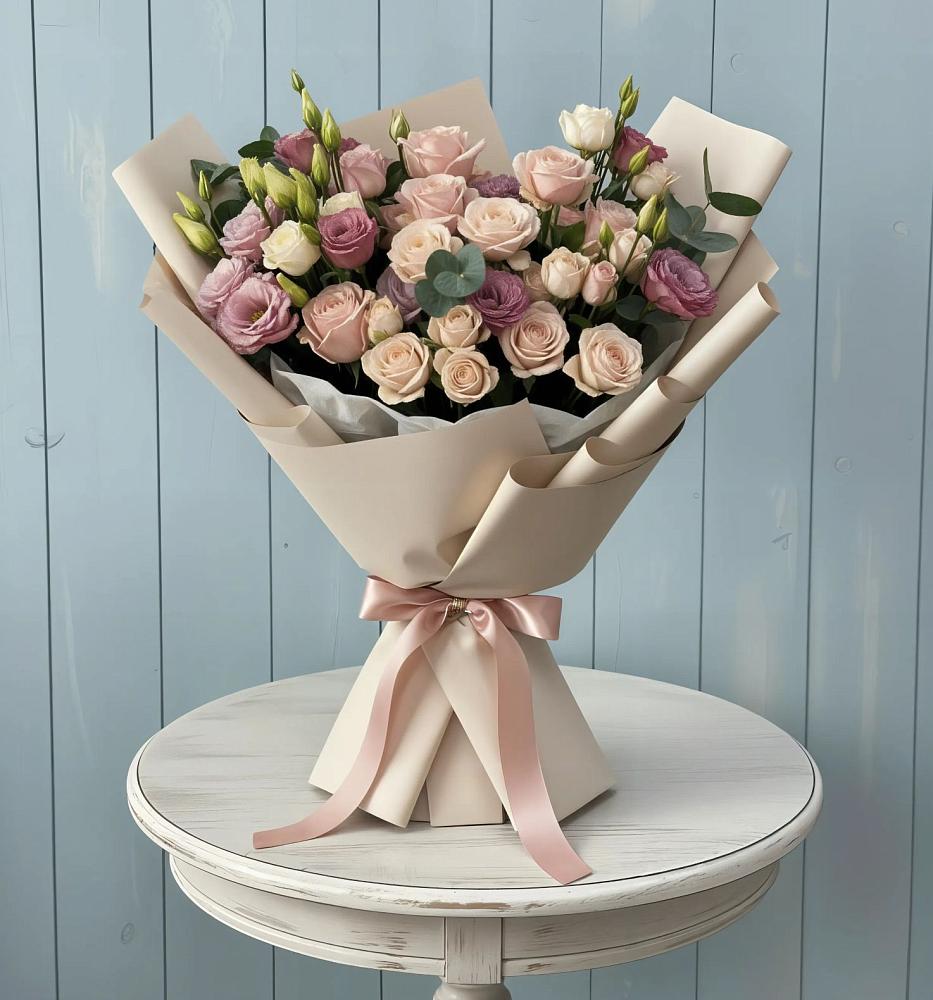 Букет цветов из: Розы и Лизиантусы в Шатрово