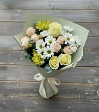 Букет цветов из:  Альстромерии, Розы и Хризантемы в Шатрово