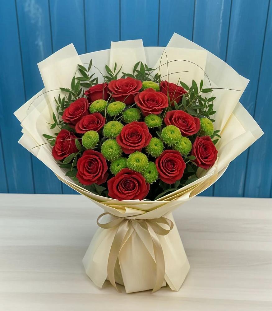 Букет цветов из: Розы и Хризантемы в Шатрово